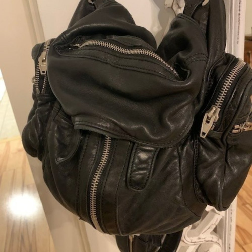 Alexander Wang Black Lamb Lether "Marti" Backpack